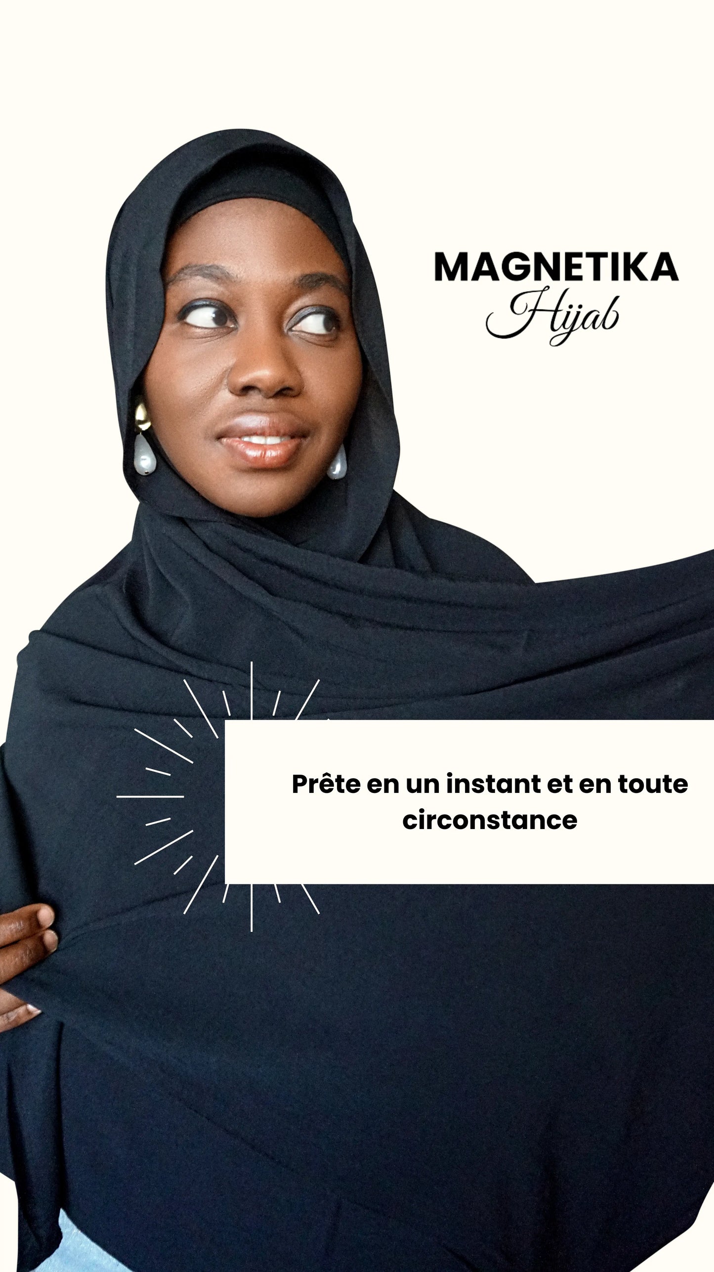 Magnetika Hijab Aimanté 3-en-1 voile, bonnet et aimants intégrés